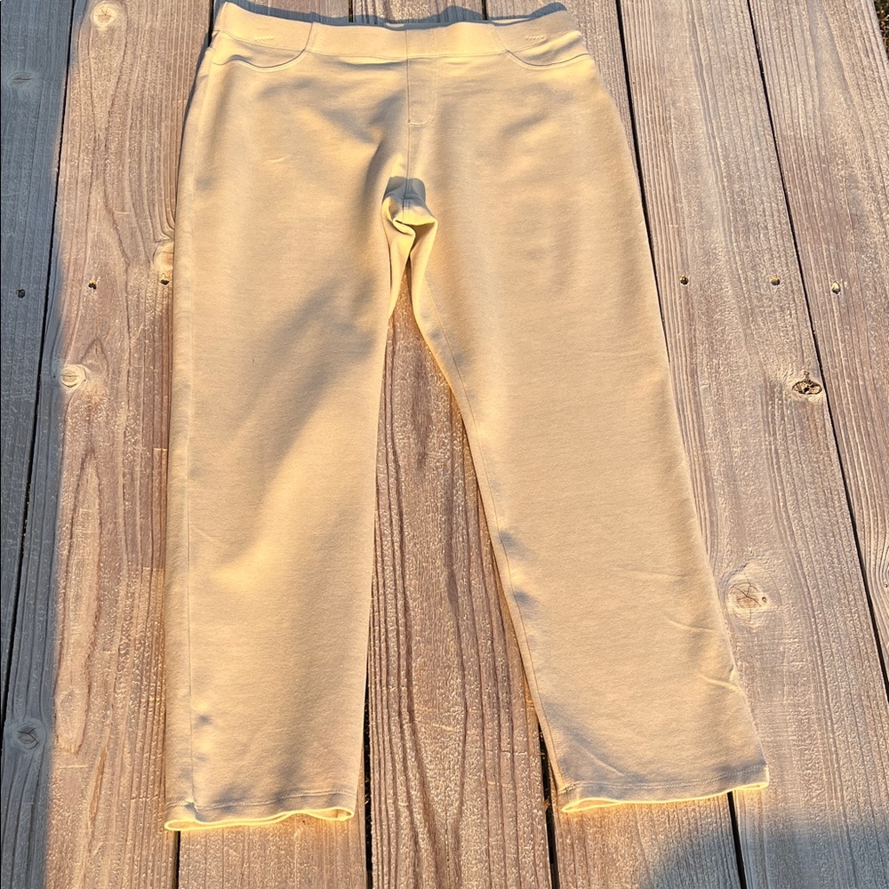 Karen Scott Tan Cropped Pull-On Pants